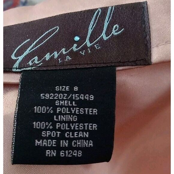 Camille La Vie Peach Embellish Lace Beaded Embroidery Cutout‎ Zip Dress Size 8 - Picture 11 of 12